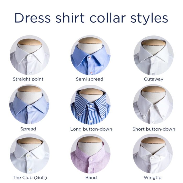 Mens straight collar dress shirts