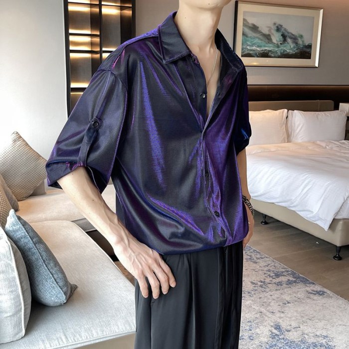 Men's iridescent dress shirt